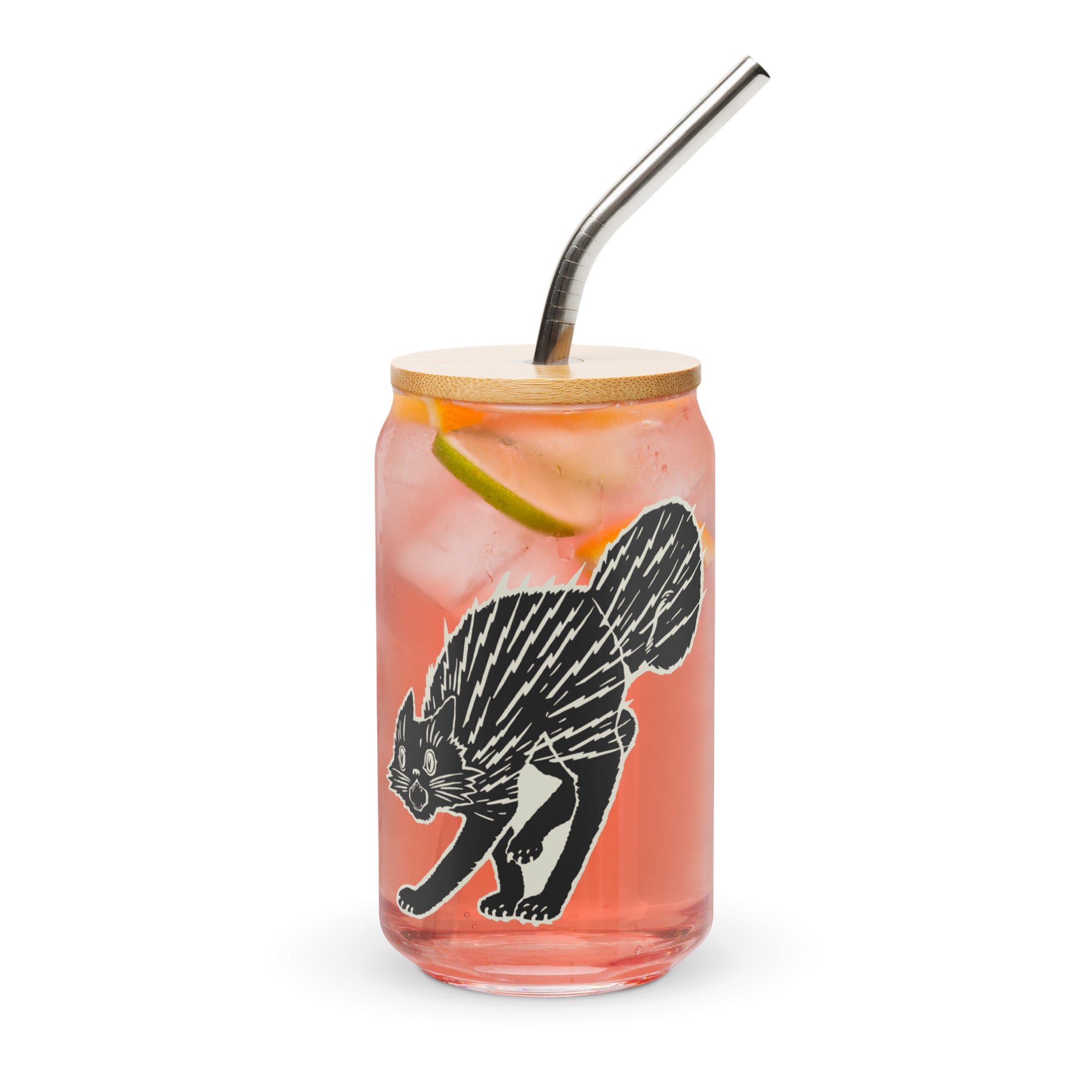Electrified Cat Can-Shaped Glass