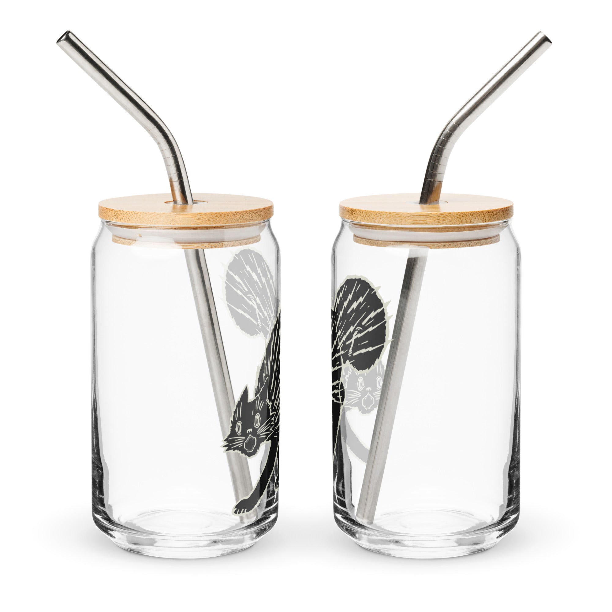 Electrified Cat Can-Shaped Glass