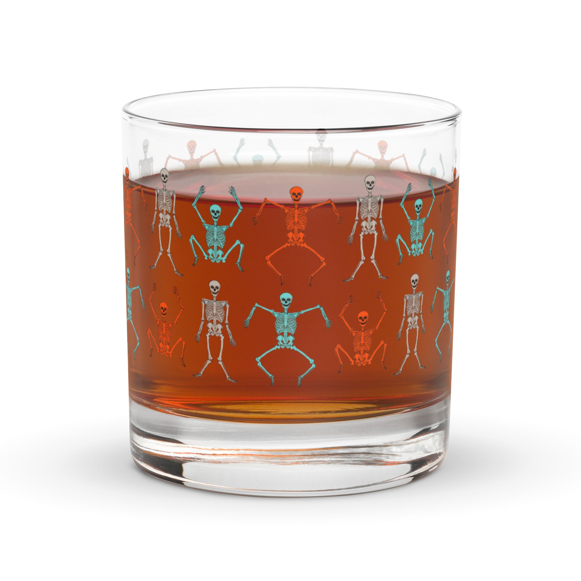 Dancing Skeletons Rocks Glass