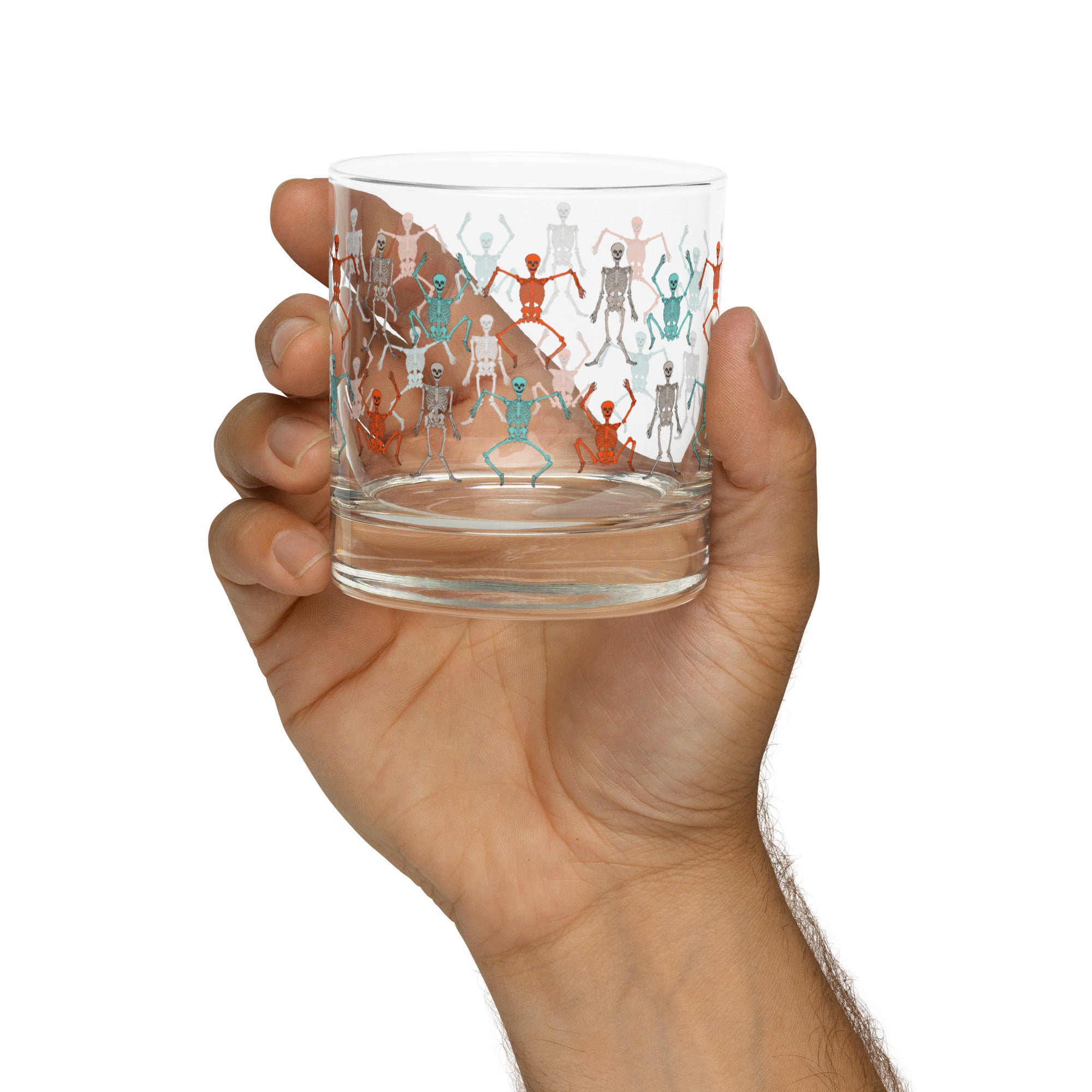 Dancing Skeletons Rocks Glass