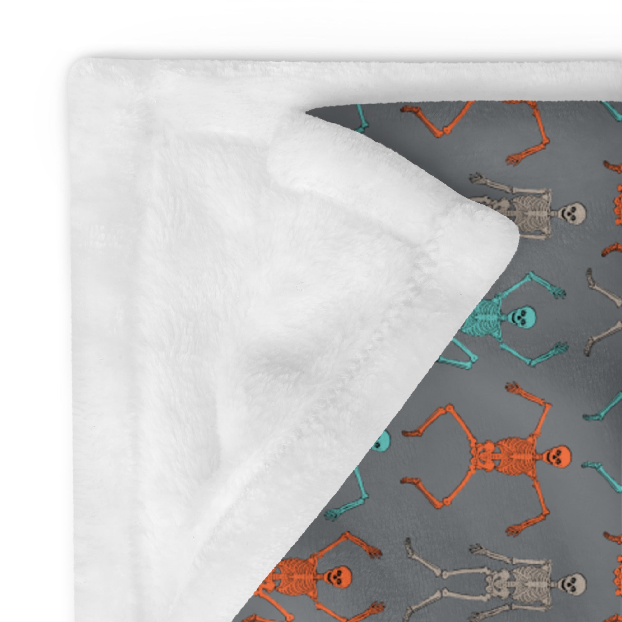 Dancing Skeletons Gray Throw Blanket