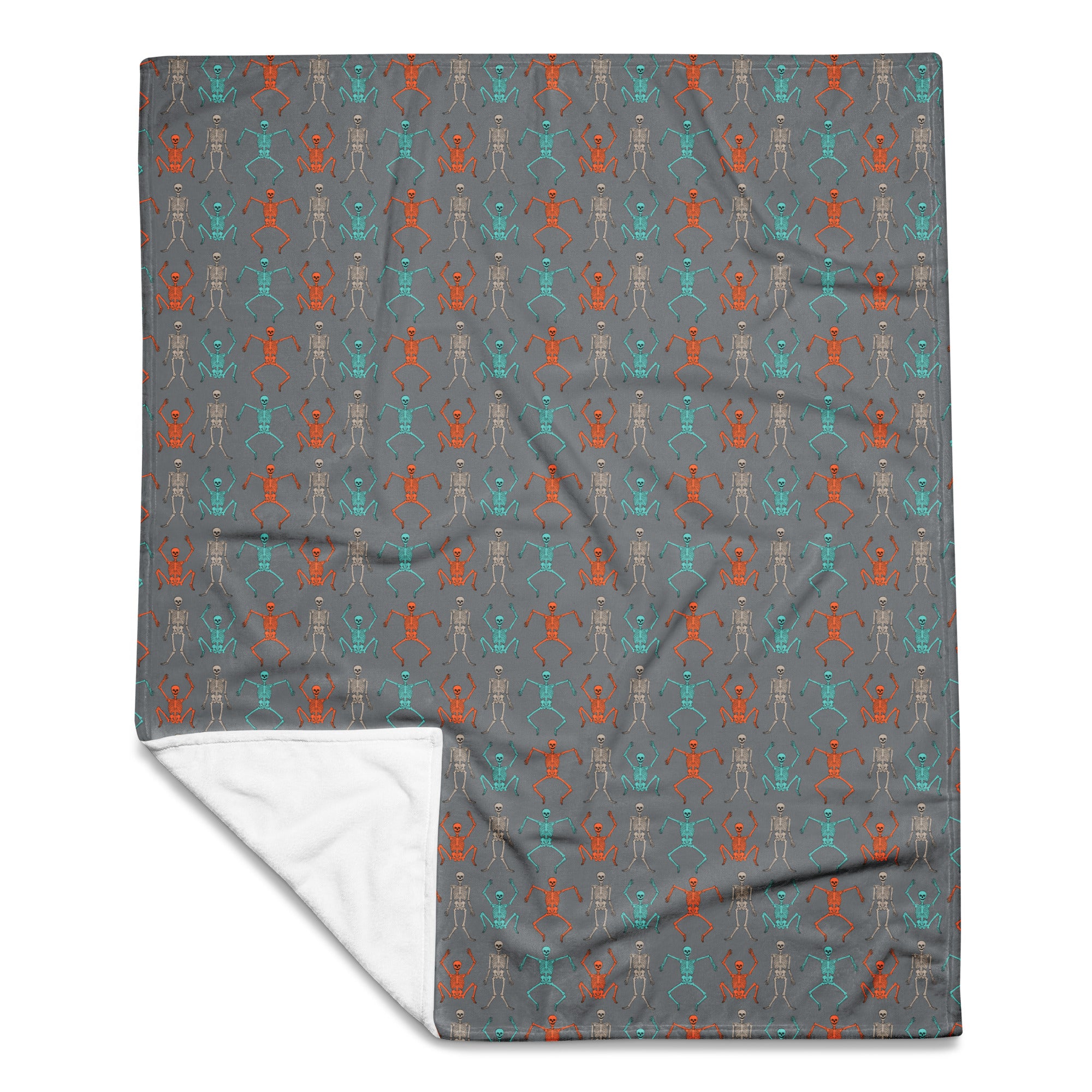 Dancing Skeletons Gray Throw Blanket