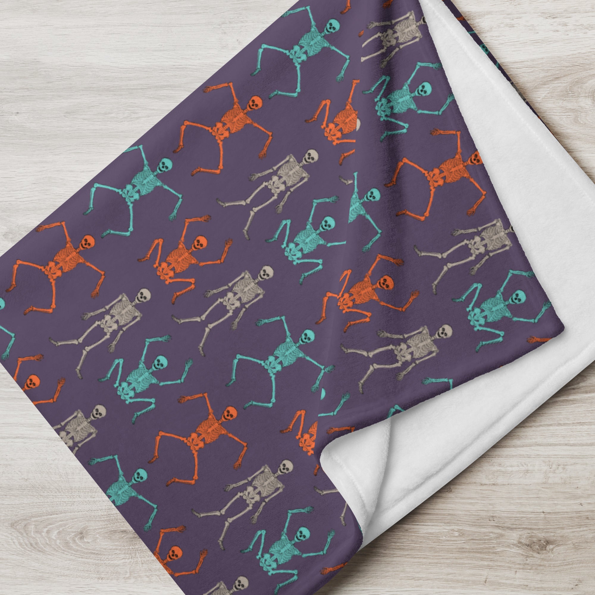 Dancing Skeletons Purple Throw Blanket