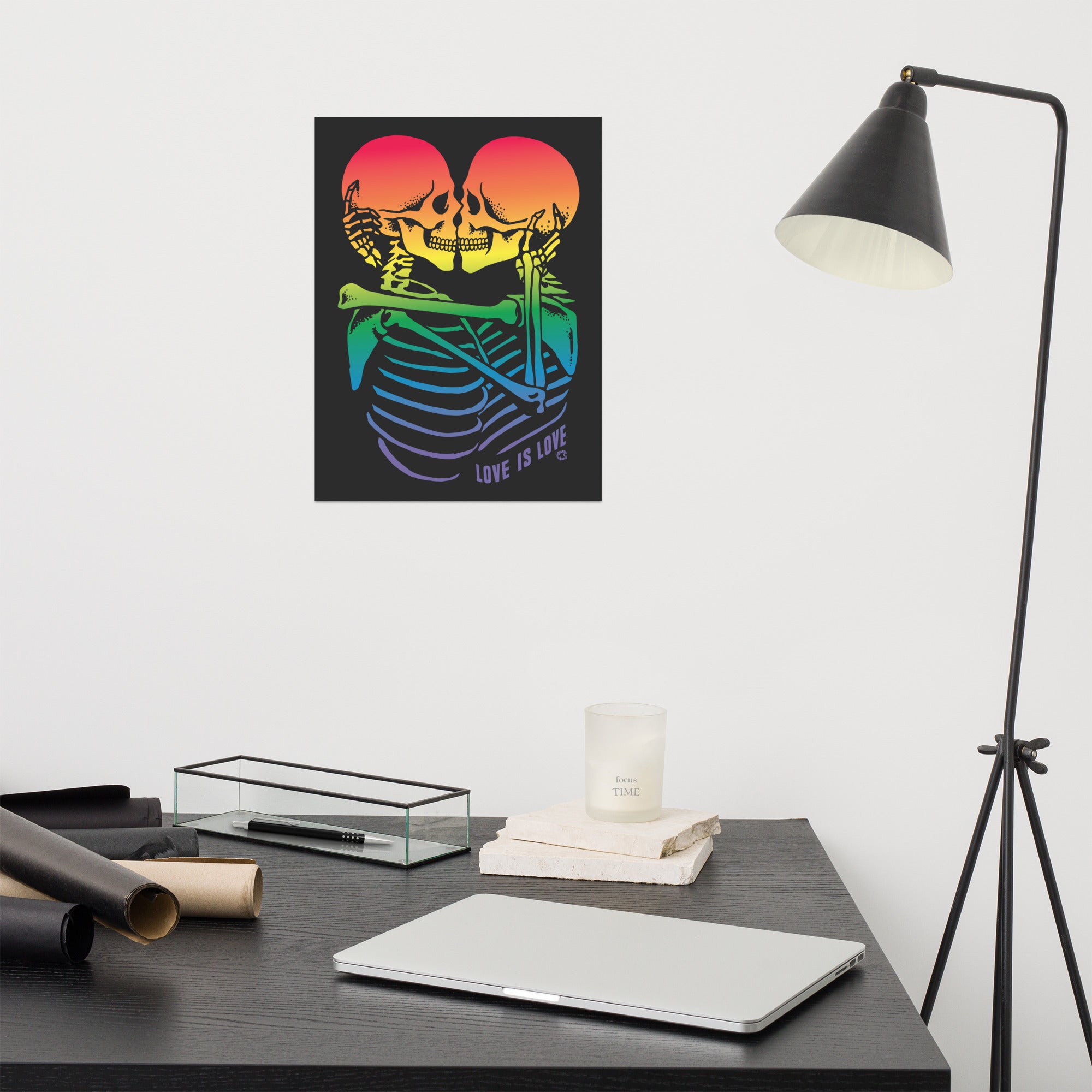 Kissing Skeletons Matte Art Print