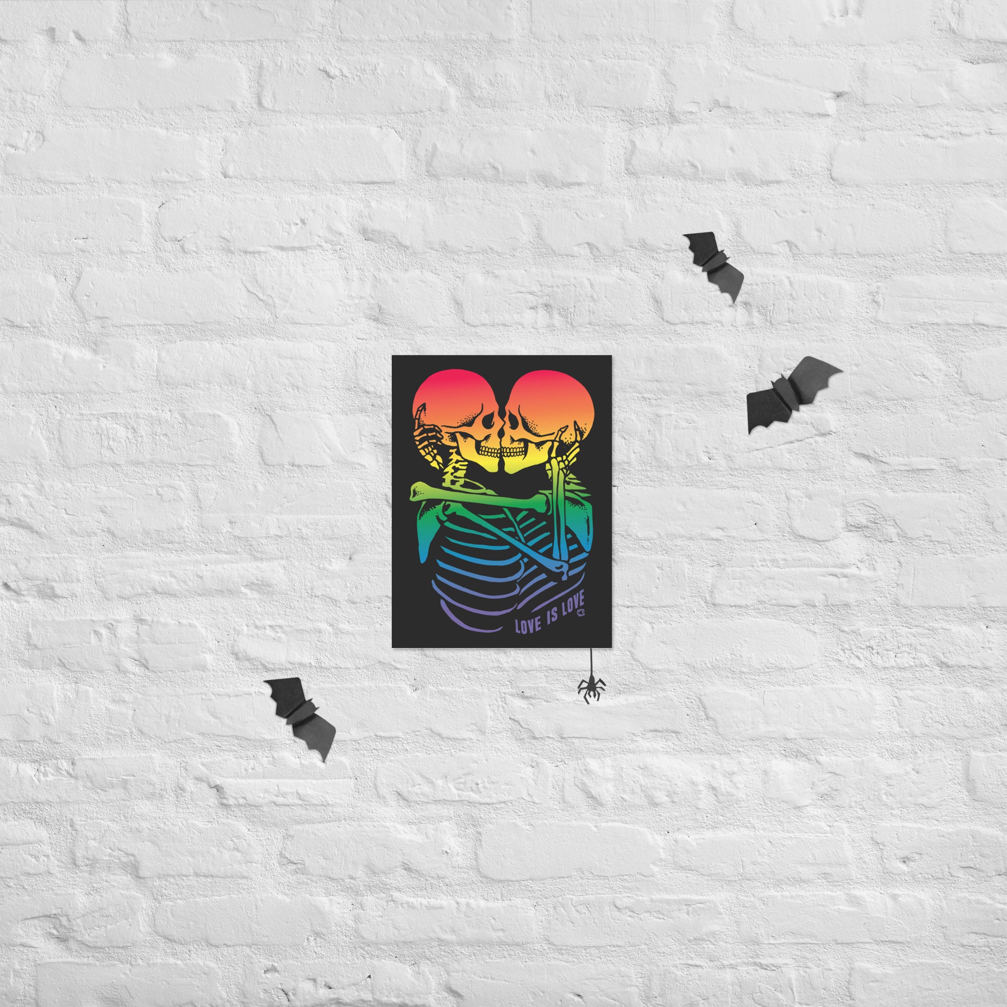 Kissing Skeletons Matte Art Print