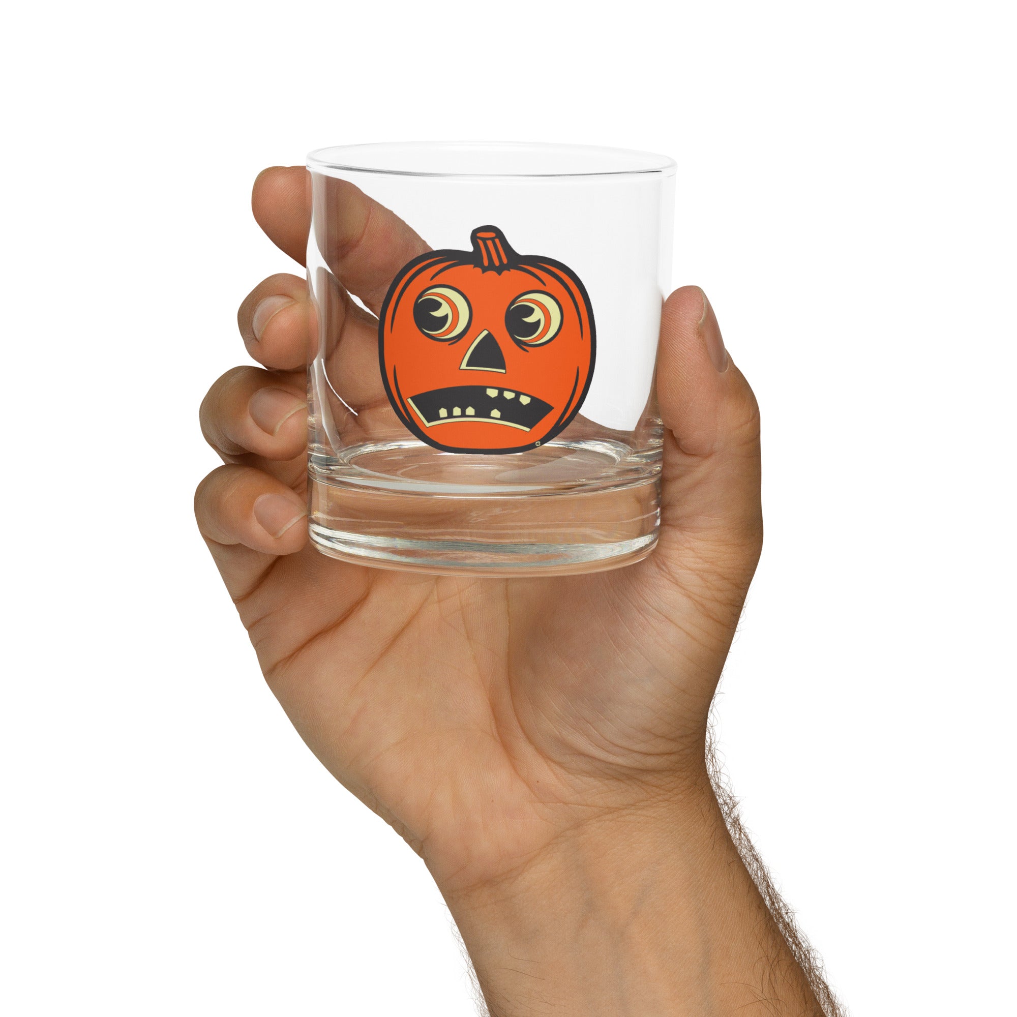 Scaredy Jack o' Lantern Rocks Glass