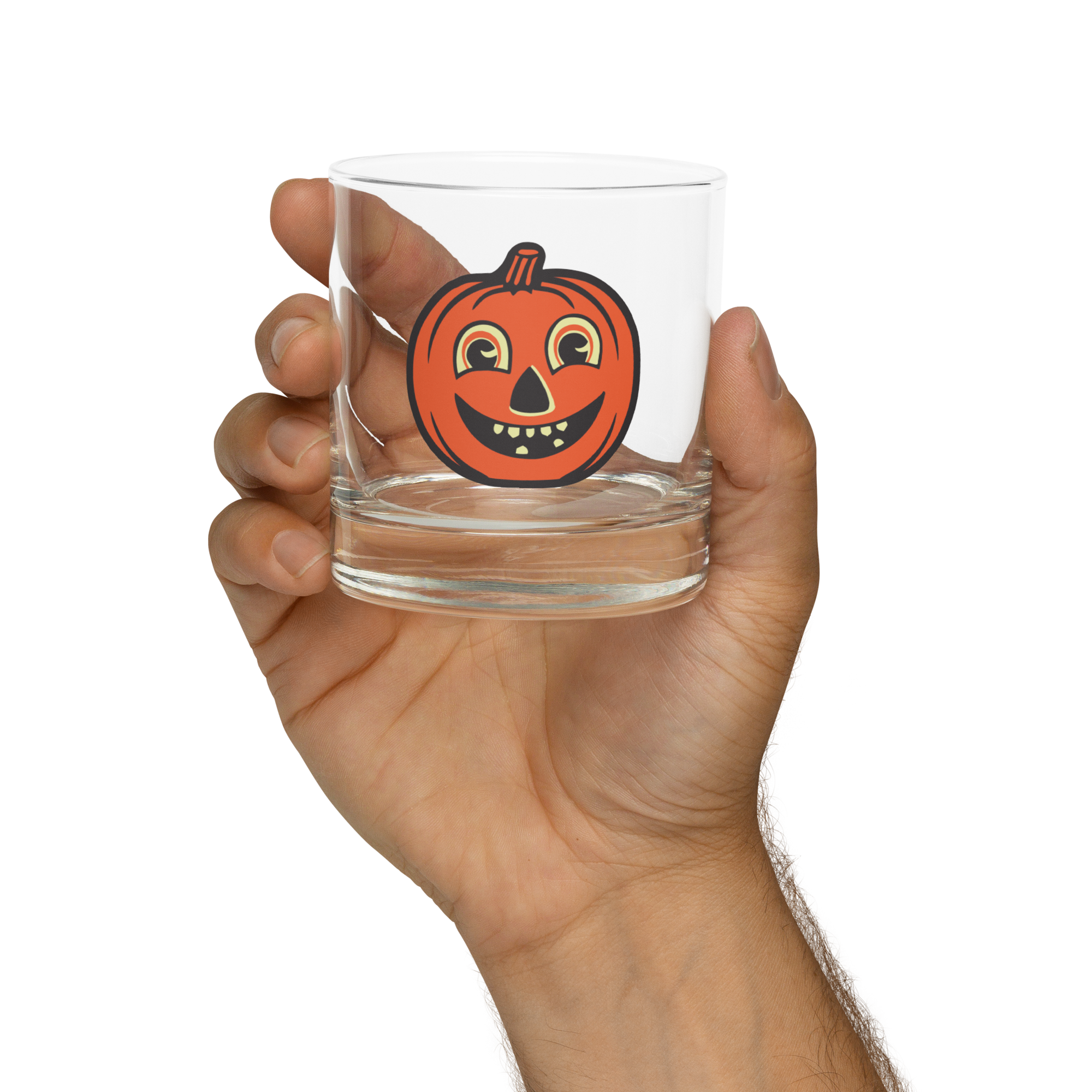 Happy Jack o' Lantern Rocks Glass