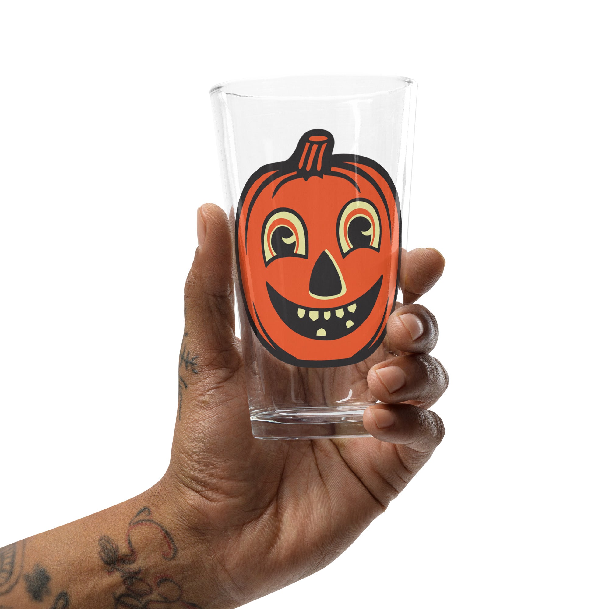 Happy Jack o' Lantern Shaker Pint Glass