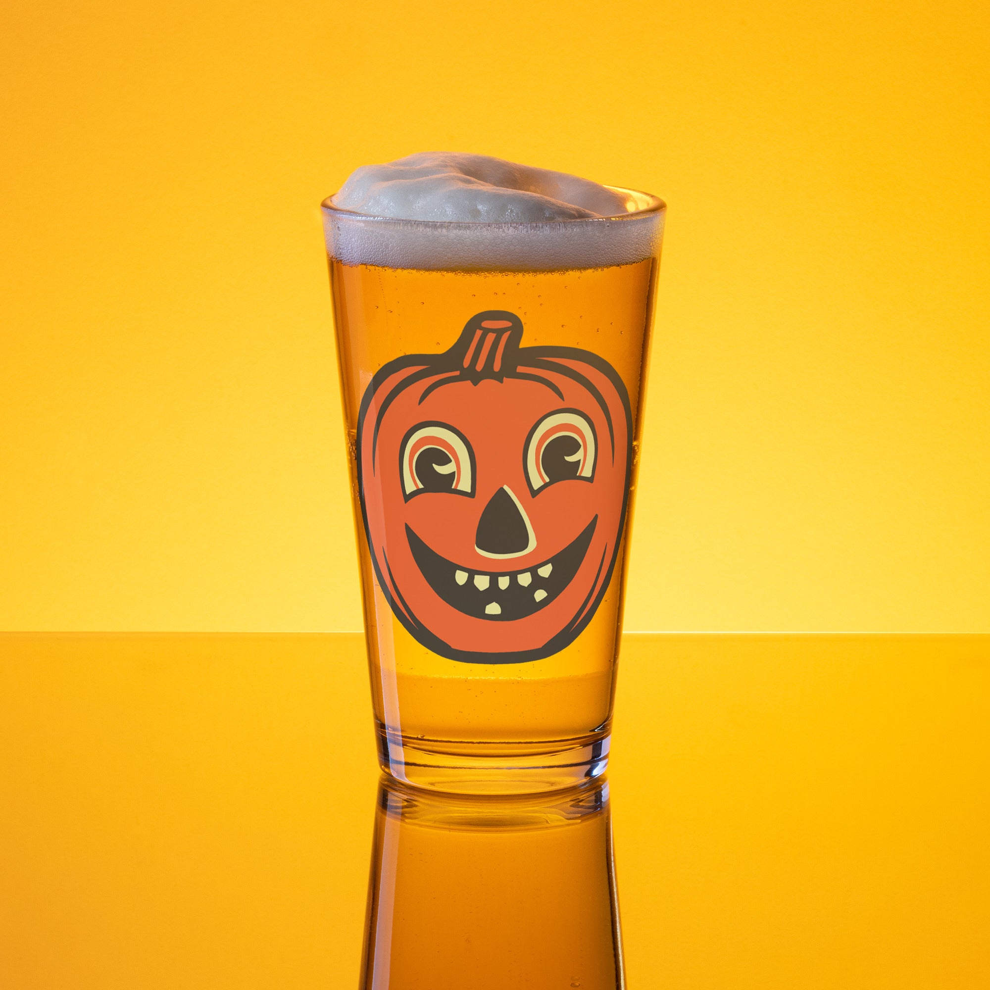 Happy Jack o' Lantern Shaker Pint Glass