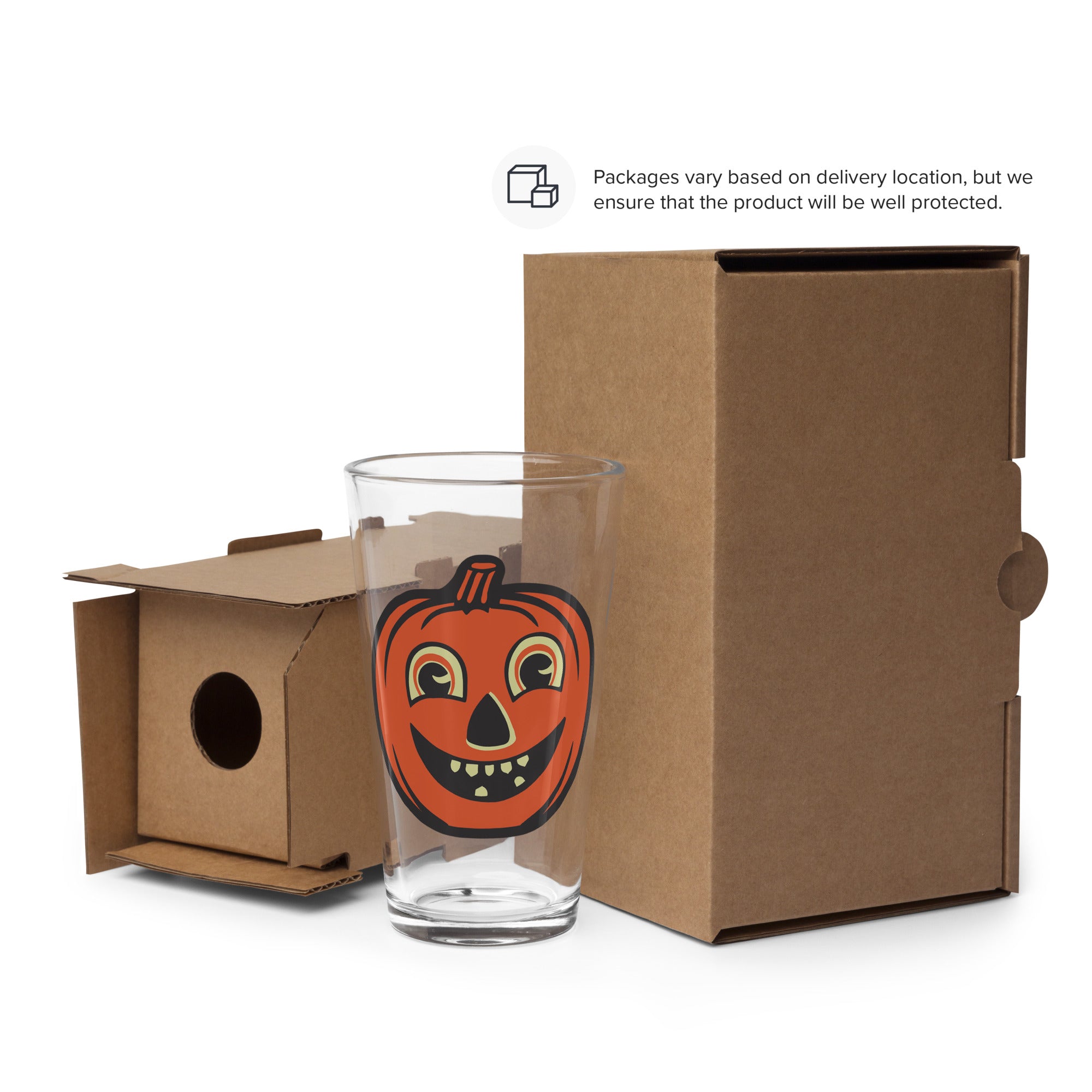 Happy Jack o' Lantern Shaker Pint Glass