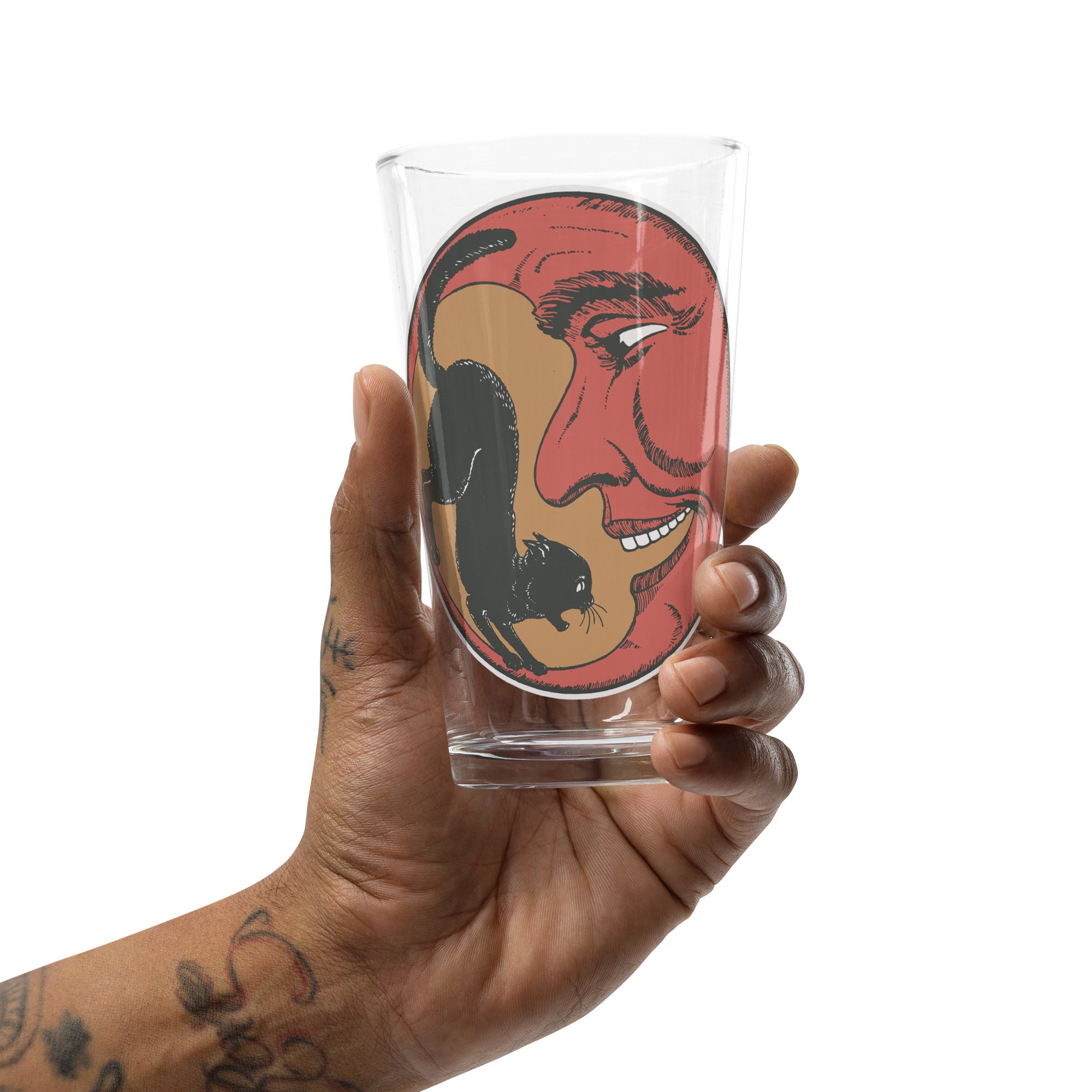 Moon Cat Silhouette Shaker Pint Glass