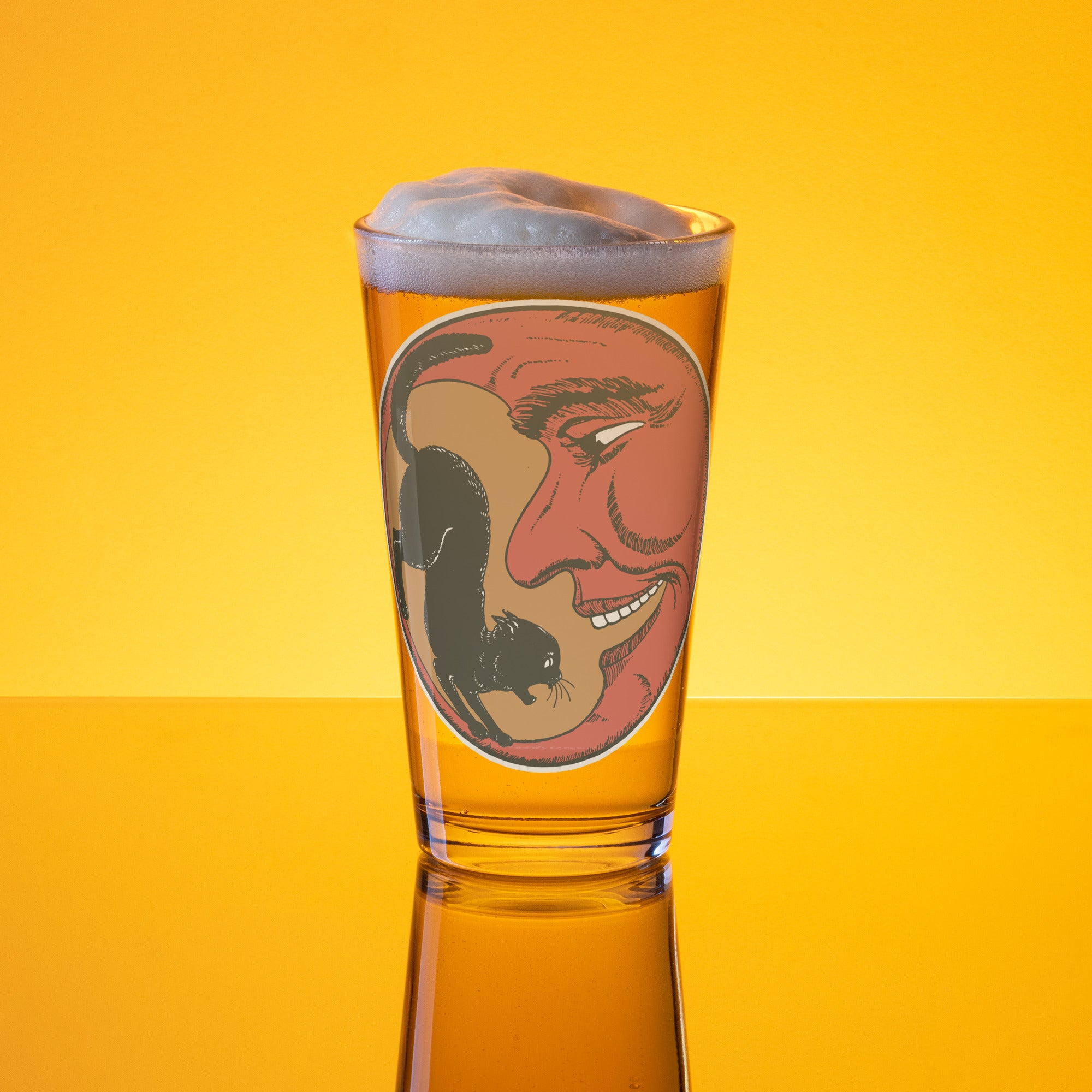 Moon Cat Silhouette Shaker Pint Glass