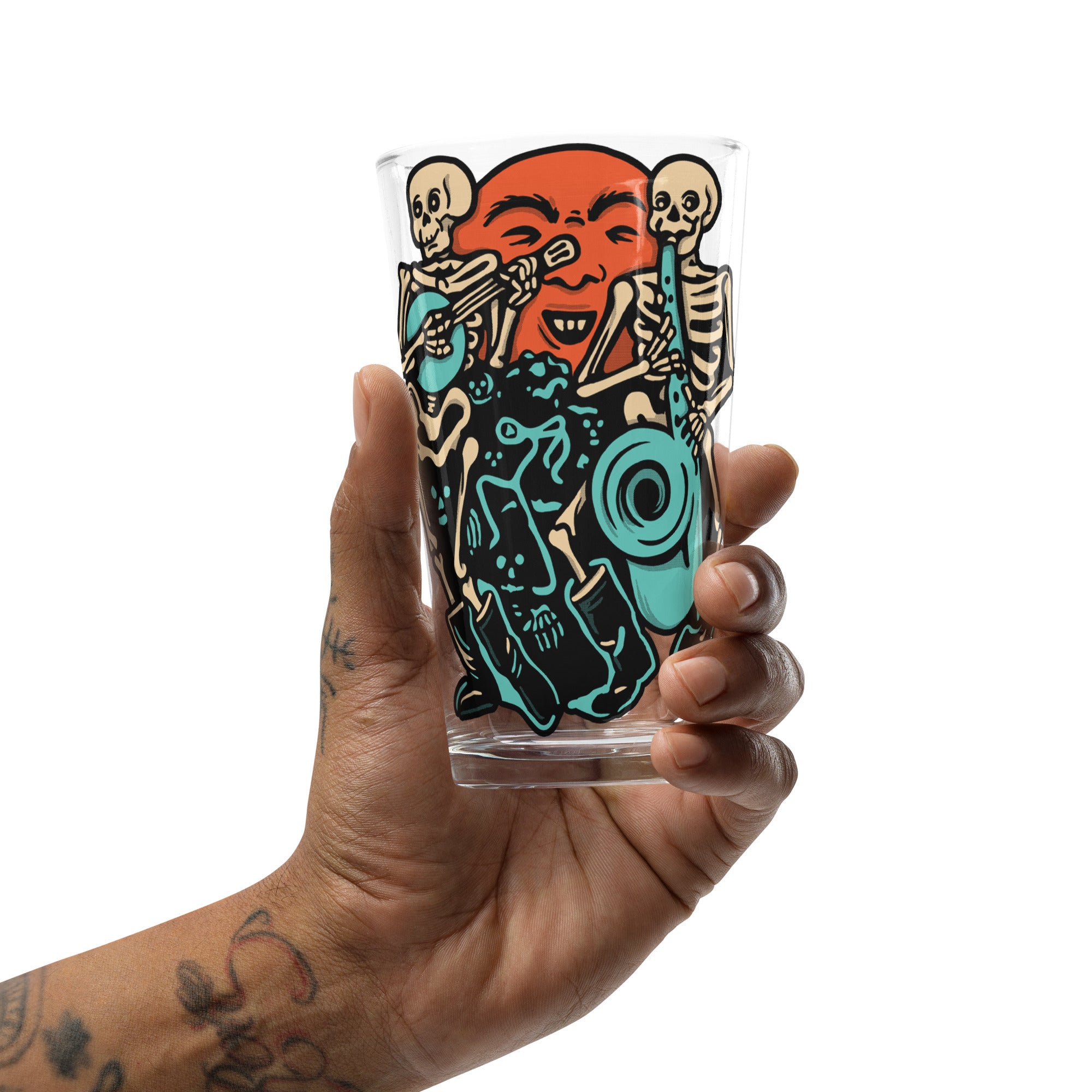 Skeleton Band Shaker Pint Glass