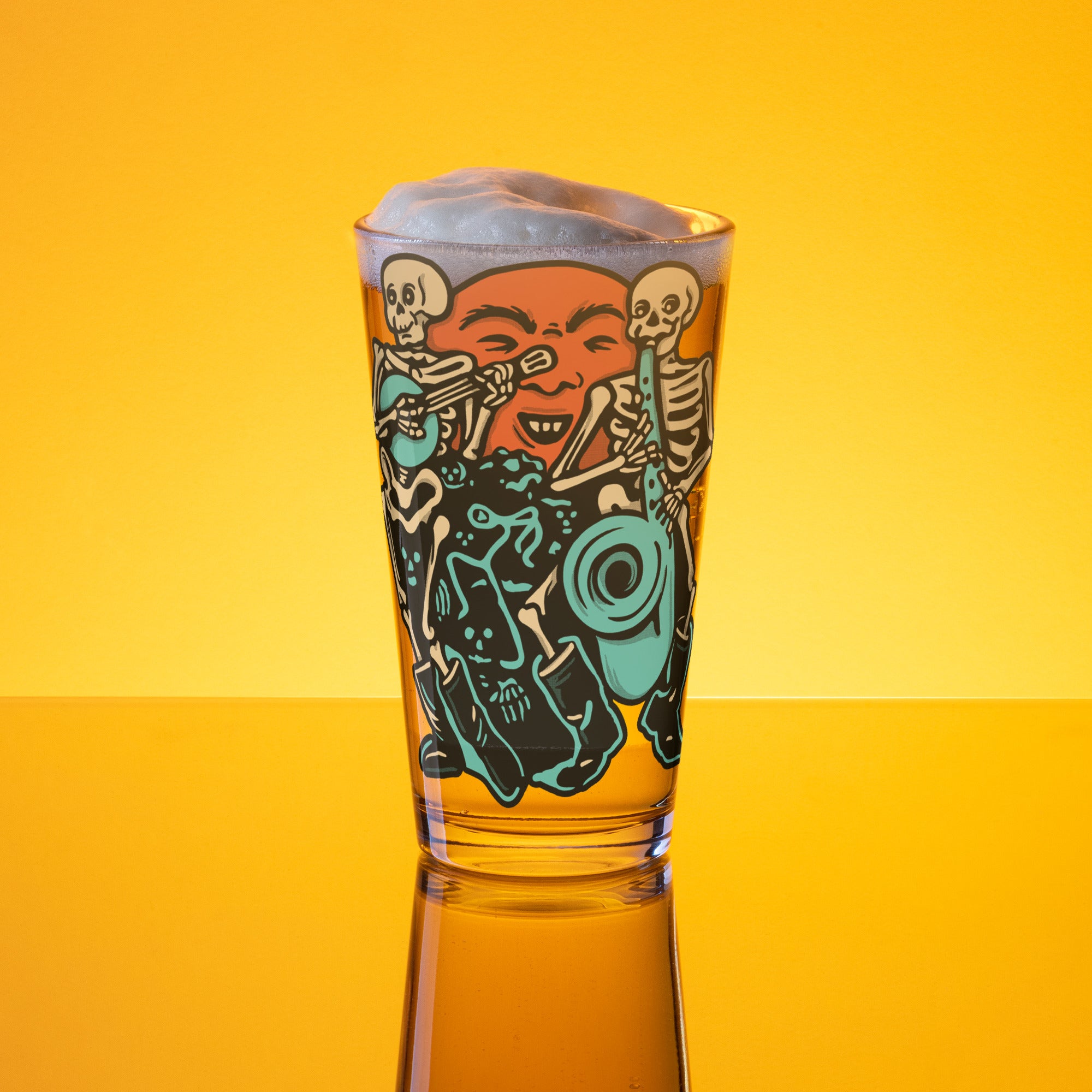 Skeleton Band Shaker Pint Glass
