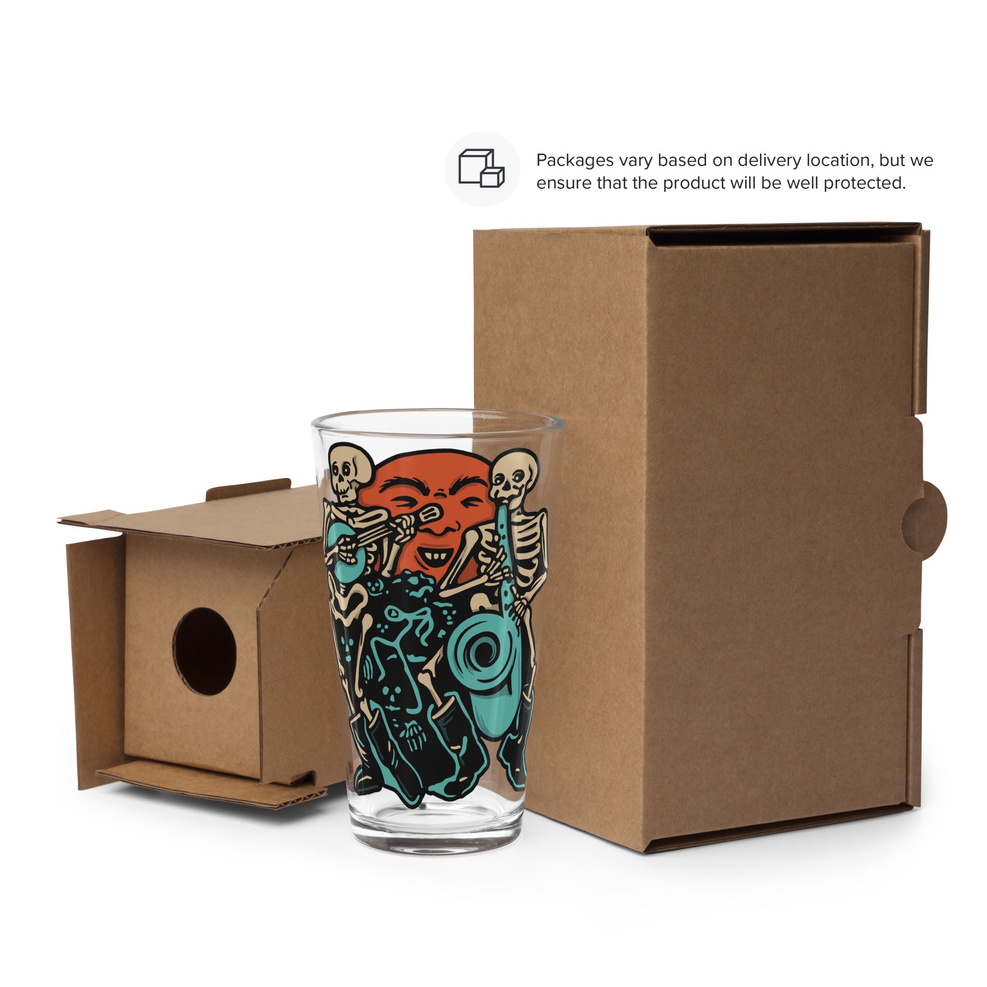 Skeleton Band Shaker Pint Glass