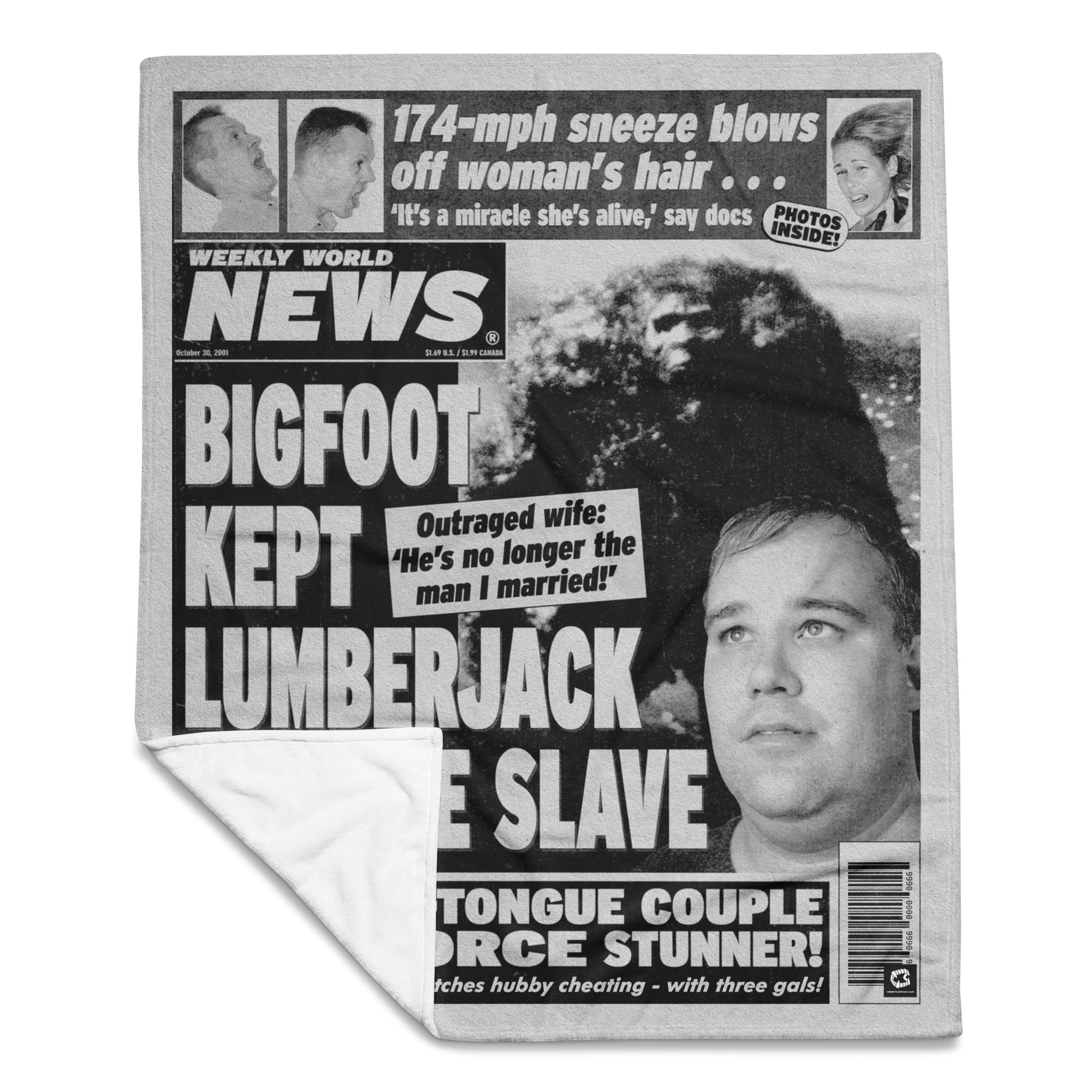 Weekly World News® Bigfoot Throw Blanket