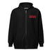 A black zip-up hoodie with a red 'Weekly World News' logo on the left chest, displayed on a clean white background.